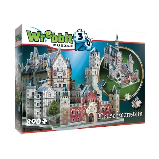 Wrebbit 3D Puzzle&trade; Neuschwanstein Castle 890 Piece Puzzle {3}