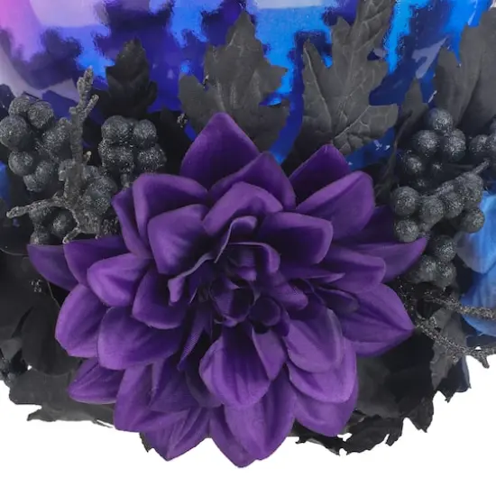 10.5" Pre-Lit Purple Crystal Ball with Floral Arrangement by Ashland&reg; {4}