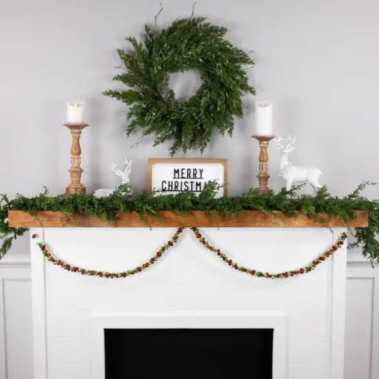 5ft. Green & Red Festive Jingle Bell Garland {6}