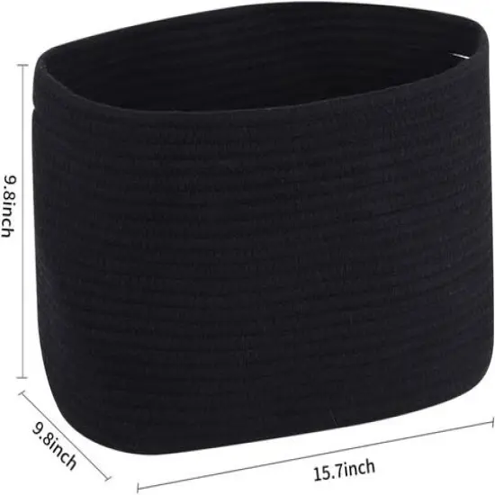 NEX&trade; Black Cotton Rope Storage Baskets, 3ct. {3}