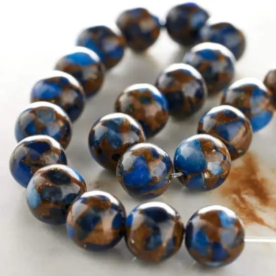Sapphire Impression Jasper Round Beads by Bead Landing&reg;, 8mm {3}