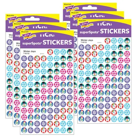 Trend Enterprises® superSpots® Winter Joys Stickers, 6 Packs of 800ct. {1}