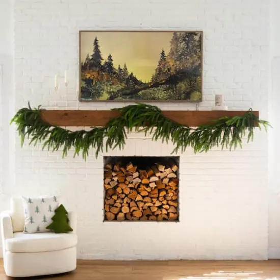 15ft. Artificial Real Touch Norfolk Island Pine Garland with Natural Look {7}