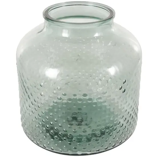 12.25" Green Spotted Glass Jar Vase {1}