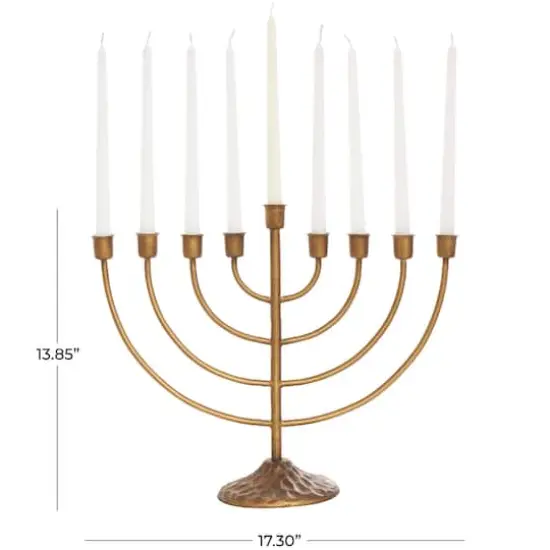 17" Bronze Metal Layered Arch Candelabra with Textured Base {13}