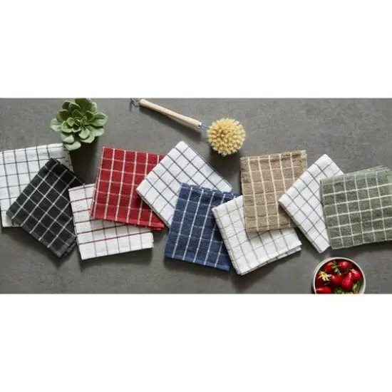 DII&reg; French Blue Combo Windowpane Dishcloths, 6ct. {10}