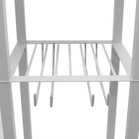 Simple Designs&trade; Floor Lamp Storage Shelf and Wine Rack with Linen Shade Gray {12}