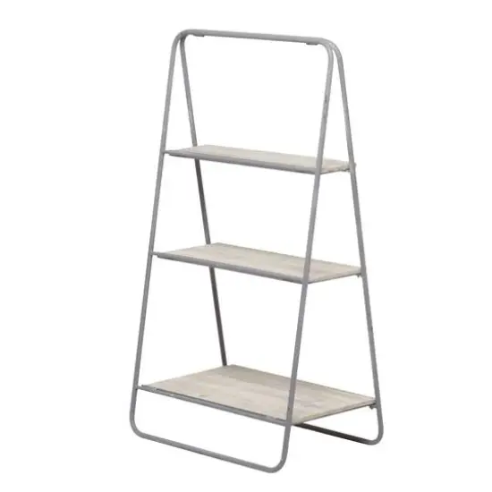 36" Iron Farmhouse Shelving Unit Gray {4}