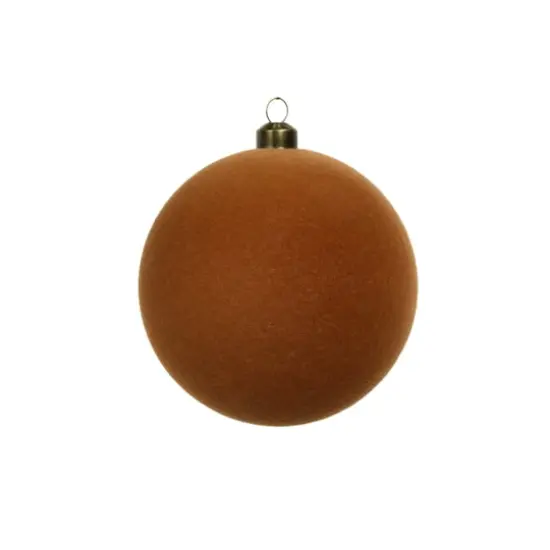 4 Pack 3.8" Flocked Shatterproof Ball Ornaments by Ashland&reg; Brown {3}