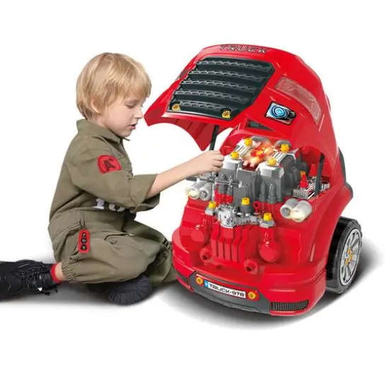 The Bubble Factory Red Truck Mechanic Engine Workshop {9}