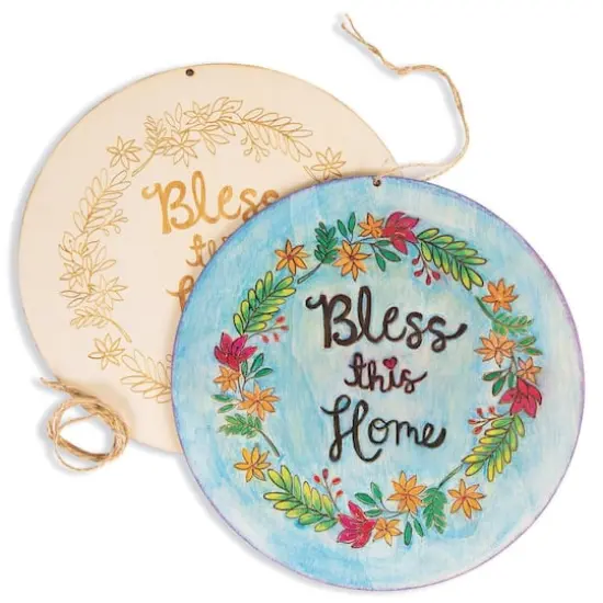 S&S Worldwide&reg; Unfinished Bless This Home Plaque, 12ct. {3}