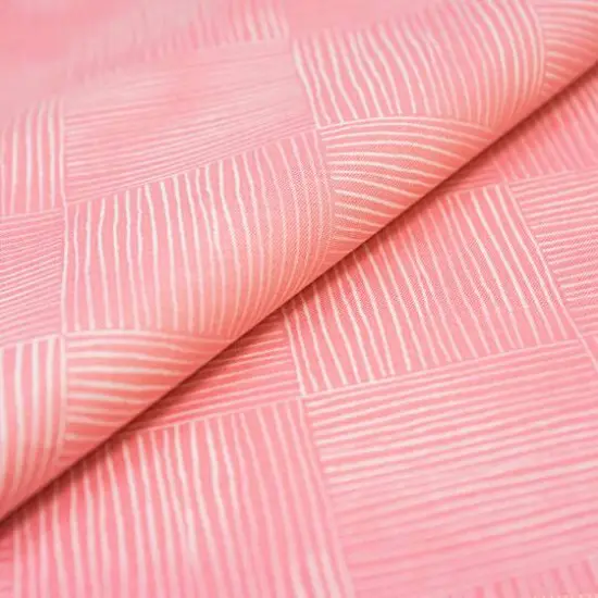 SINGER Floral Pastels Pink Stripe Cotton Fabric {3}