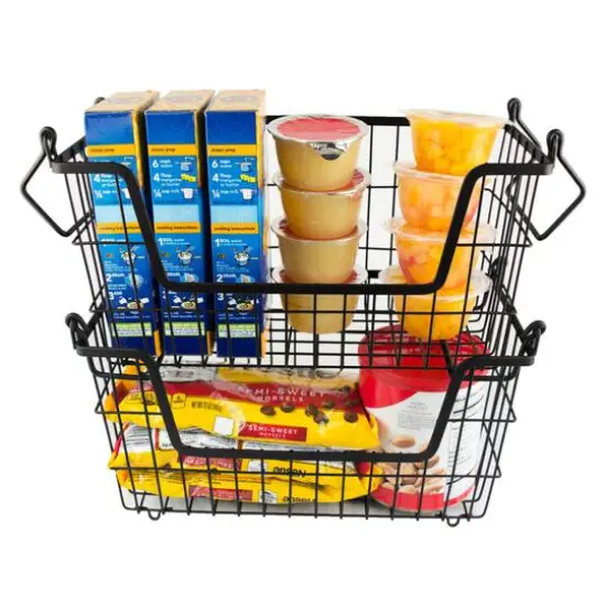 DII&reg; 13" Small Rectangle Metal Basket Black {4}