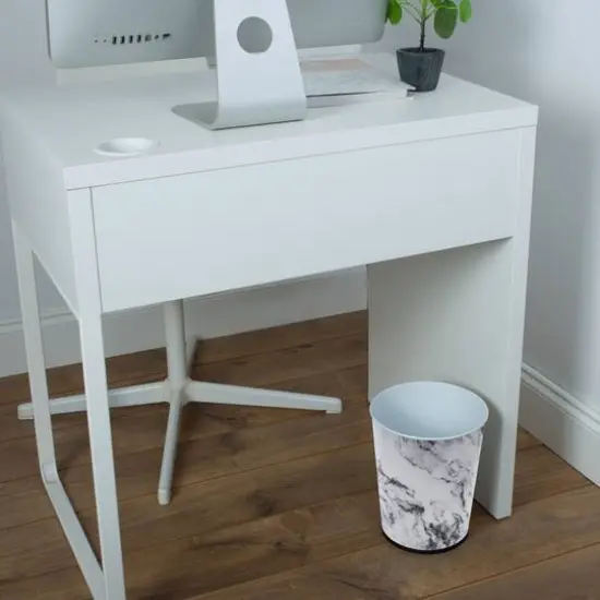 Bath Bliss Marble Stainless Steel Trash Can {6}