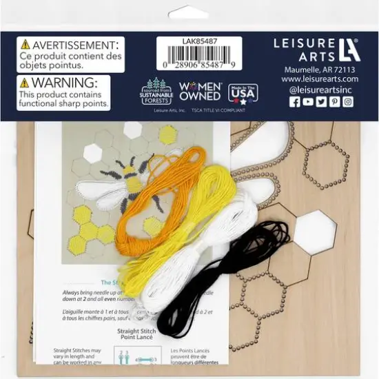 Leisure Arts&reg; Intermediate Bee Wood Stitchery Panel Kit {3}