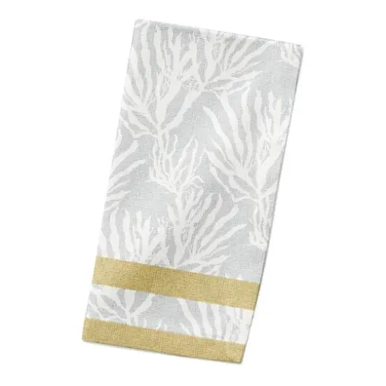 Coral & Stripe Cotton Twill Napkin White/Yellow/Blue {3}