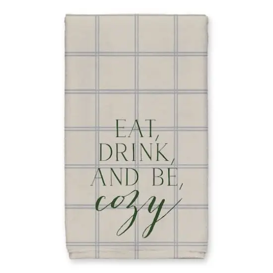 Be Cozy Gray and Cream Check Tea Towel - Set of 2 {3}