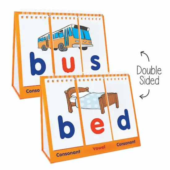 Junior Learning&reg; Consonant-Vowel-Consonant Educational Flip Card Set {4}