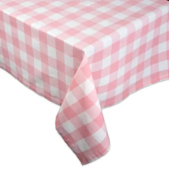 DII&reg; 84" Buffalo Check Tablecloth Pink and White {4}
