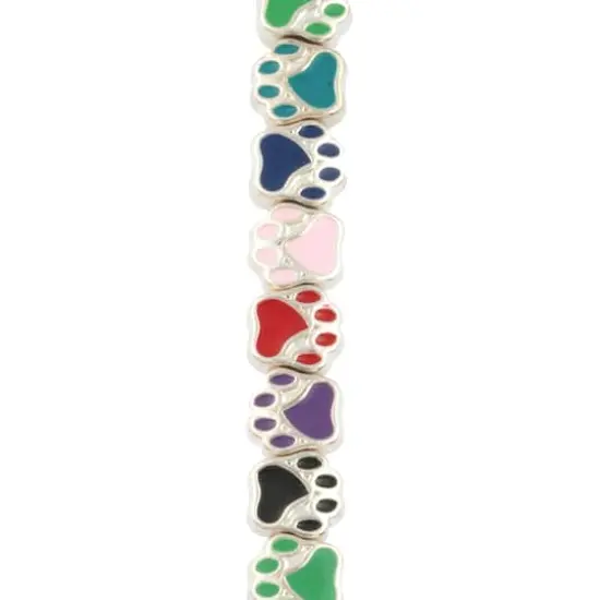 Multicolor Enamel Metal Paw Beads, 10mm by Bead Landing&trade; {1}