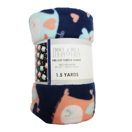 Camelot Fabrics Emma & Mila&reg; Owls Fleece Precut Fabric Bundle {1}