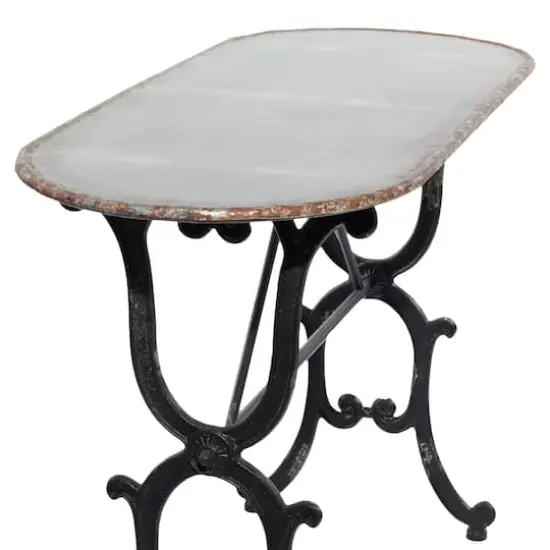 Grey Farmhouse Metal Console Table, 29" x 45" {7}