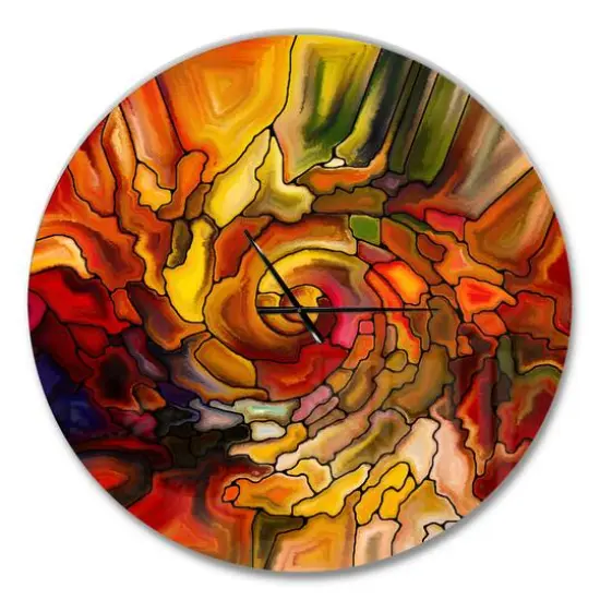 Designart 'Illusions Of Stained Glass Modern Wall Clock {1}