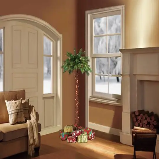 5ft. Pre-Lit Artificial Palm Tree, Clear Lights {6}