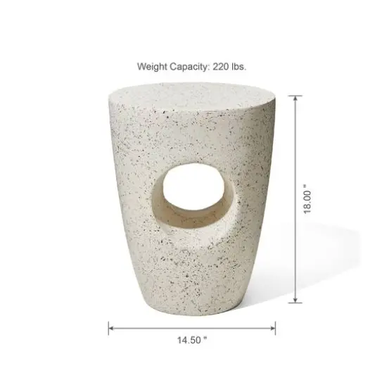 Glitzhome&reg; 18" Multi-Functional White Terrazzo Garden Stool {9}