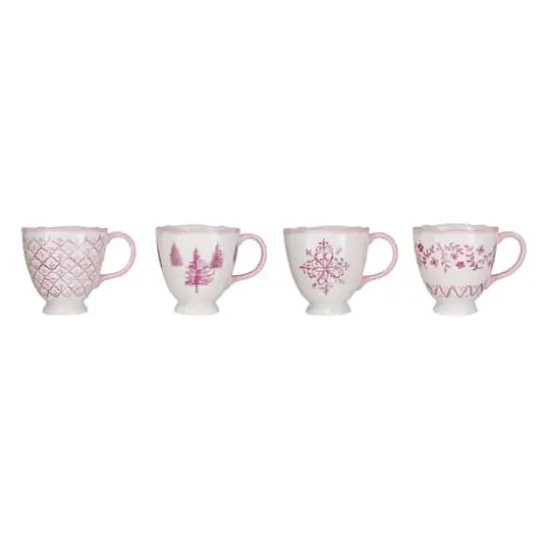 Hello Honey&reg; 12oz. Pink & Cream Stoneware Teacup Set {1}