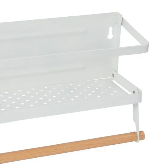 Household Essentials 12" Metal Spice Rack with Paper Towel Holder White {6}