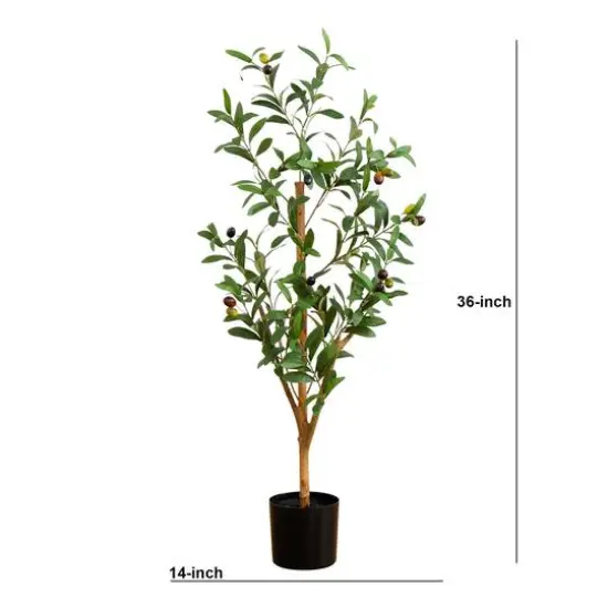 3ft. Potted Artificial Olive Tree with Natural Trunk {6}