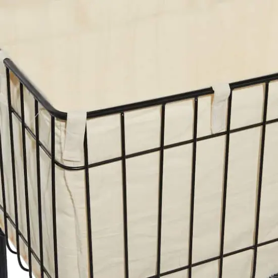 Black Contemporary Metal Storage Cart {4}