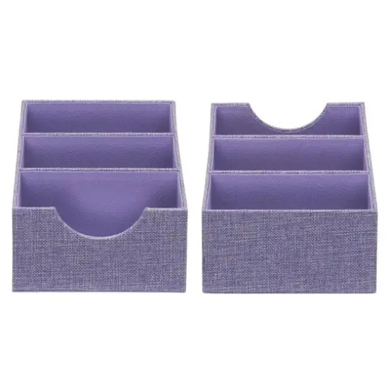 Household Essentials 3-Compartment Drawer Organizers, 2ct. Purple {8}