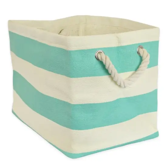 DII&reg; Large Rectangle Stripes Paper Bin Aqua {1}