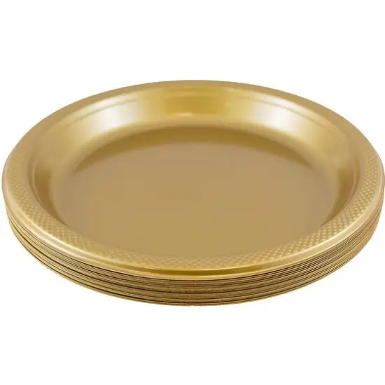 JAM Paper 9" Plastic Party Plates, 20ct. Gold {3}