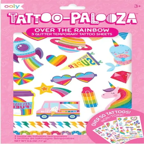 OOLY Tattoo-Palooza Over The Rainbow Temporary Glitter Tattoo Set {1}