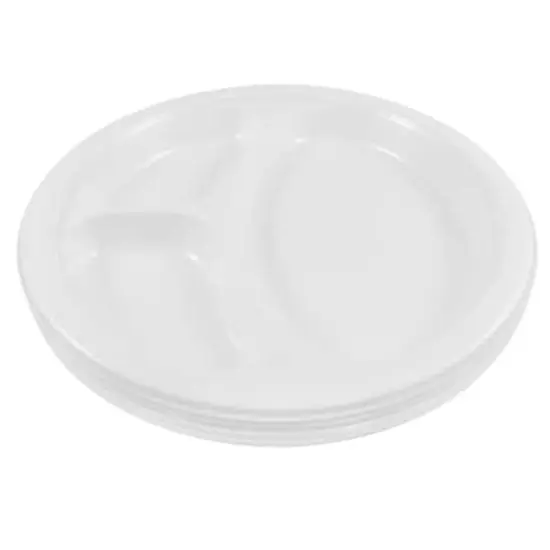 JAM Paper 10.25" Divided Plastic Party Plates, 20ct. White {3}