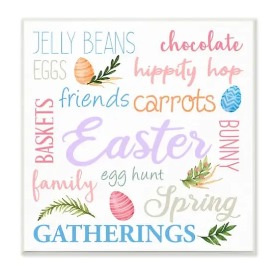 Stupell Industries Festive Easter Activity Sign Patterned Eggs Motif Wall Plaque Art {1}