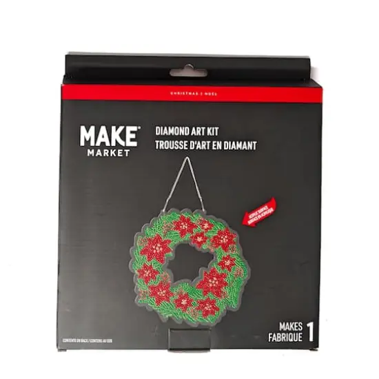 8" Poinsettia Wreath Diamond Art Kit by Make Market&reg; {5}