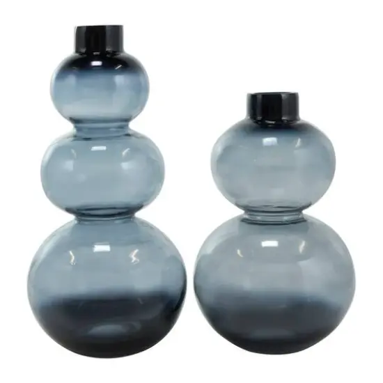 Black Ombre Bubble Glass Vase Set {9}