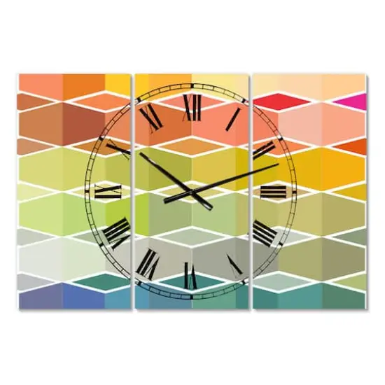 Designart 'Flanneur (Square) Oversized Mid-Century Multipanel Wall Clock {1}