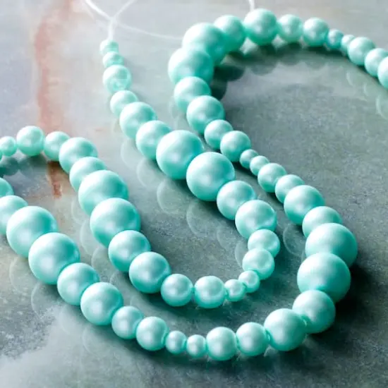 Aqua Matte Glass Pearl Round Beads by Bead Landing&trade; {3}