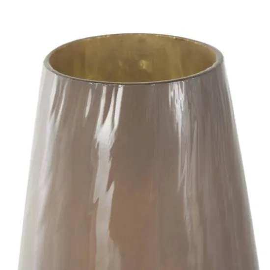 17" Brown Spotted Glass Ombre Vase {6}