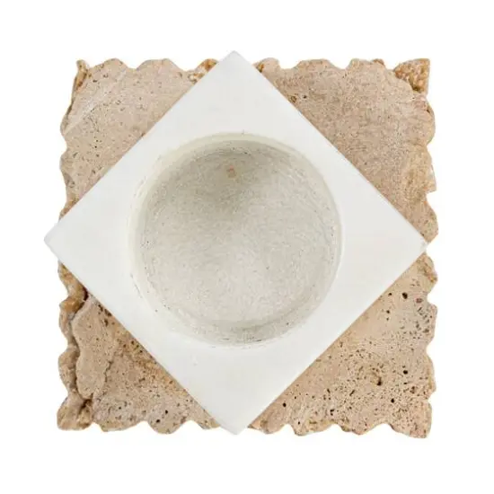 Hello Honey&reg; 3.25" Decorative Marble & Travertine Candle Holder {10}