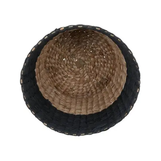 Household Essentials 9" Black Woven Hyacinth Waste Basket {7}