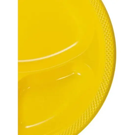 JAM Paper 10.25" Divided Plastic Party Plates, 20ct. Yellow {4}