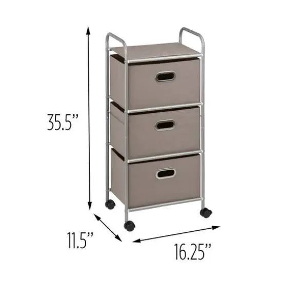 Honey Can Do Gray 3-Drawer Rolling Cart {3}