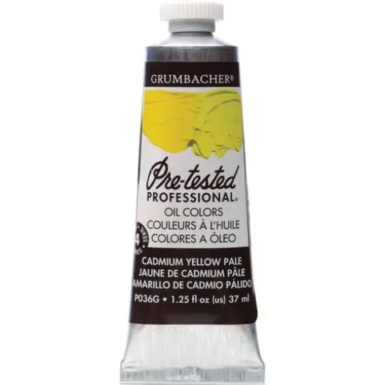 Grumbacher&reg; Pre-Tested Professional&reg; Oil Color Paint, 37mL Cadmium Yellow Pale {1}