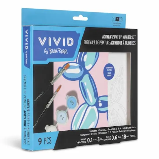VIVID by Brea Reese&reg; Balloon Dog Acrylic Paint-by-Number Kit {7}